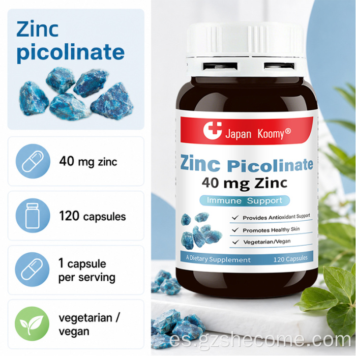 Apoyo inmunológico en cápsulas de picolinato de zinc Shecome